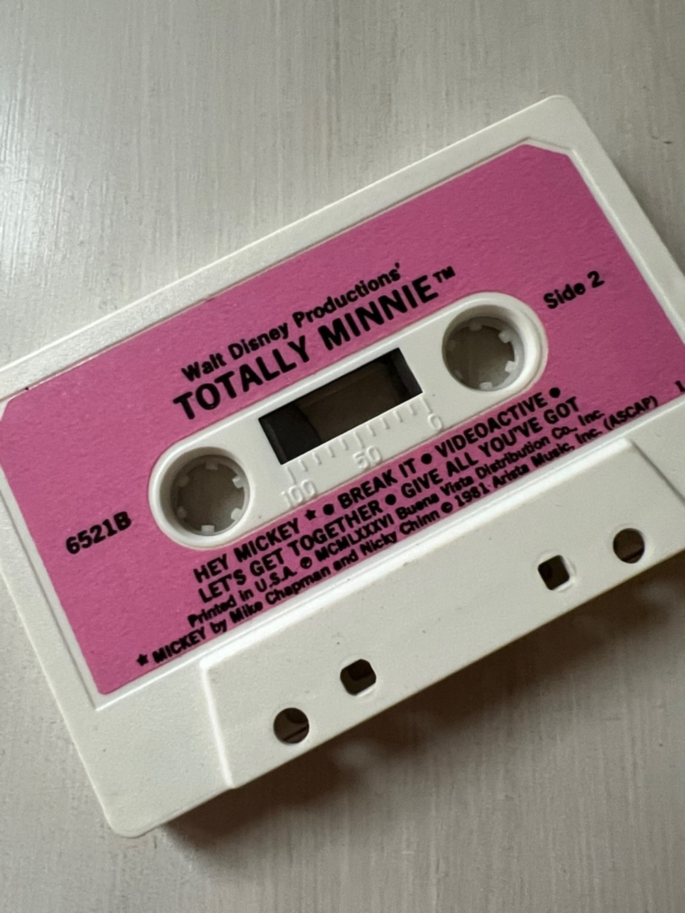 1980’s Disney Totally Minnie Pink and Light Pink Cassette Tape